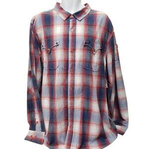 Lrg Wovens Mens Plaid Long Sleeve Button Shirt Size 3XL